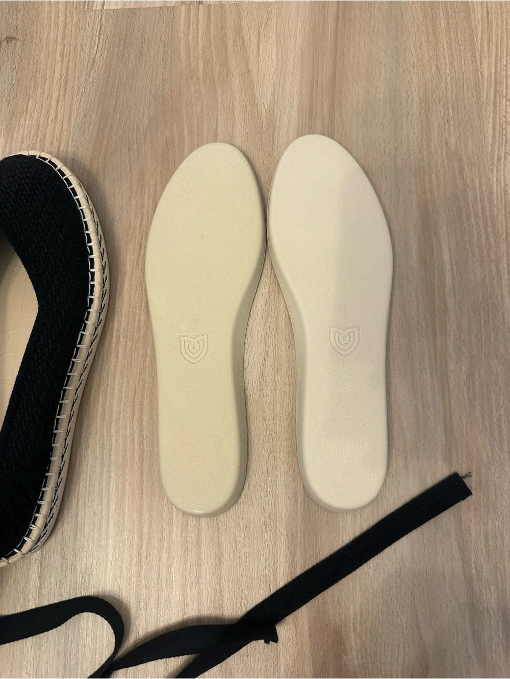 Rothy’s Boardwalk Black Ankle-Tie Espadrille Flats - Women size 9.5